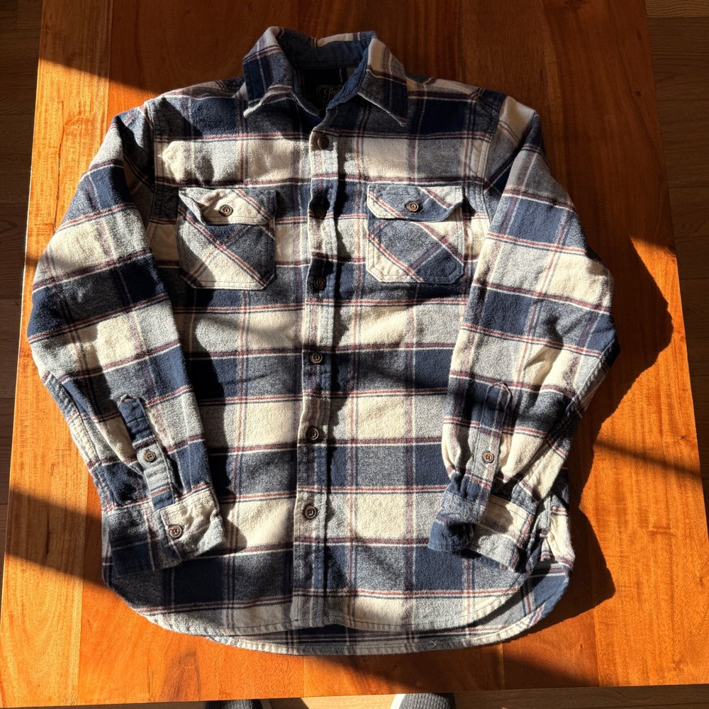 Jach's Men's Blue/White Plaid "Heritage Flannel" Size M